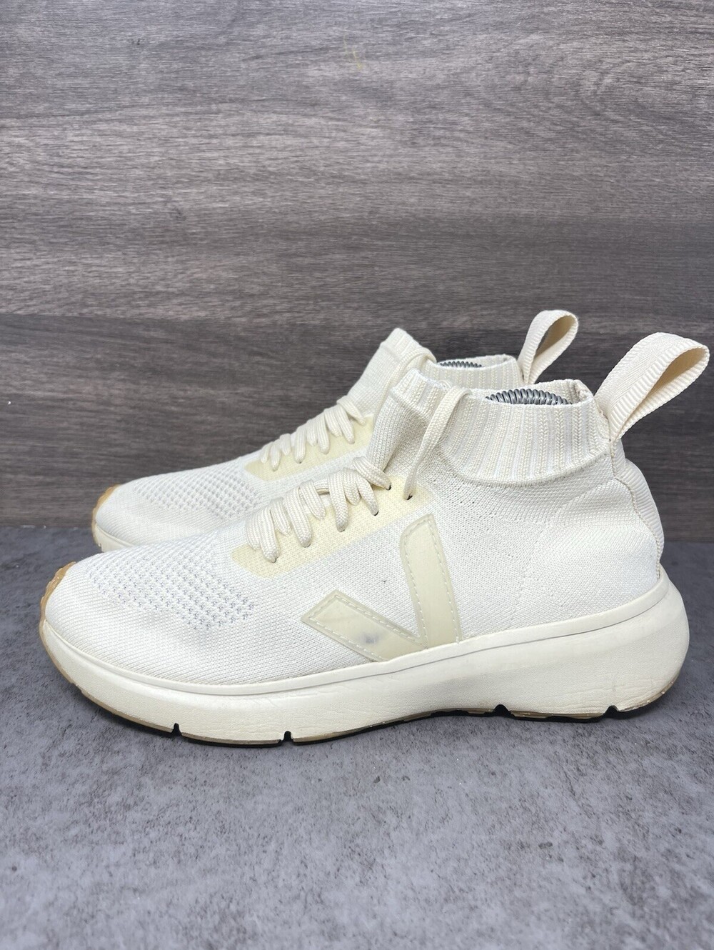 VEJA x Rick Owens Runner Style Mid Butter Womens Size 8 V-Knit High Top Sneakers